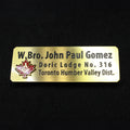 Engraved Brass Name Tag with Canadian Freemason Hard Enamel Badge