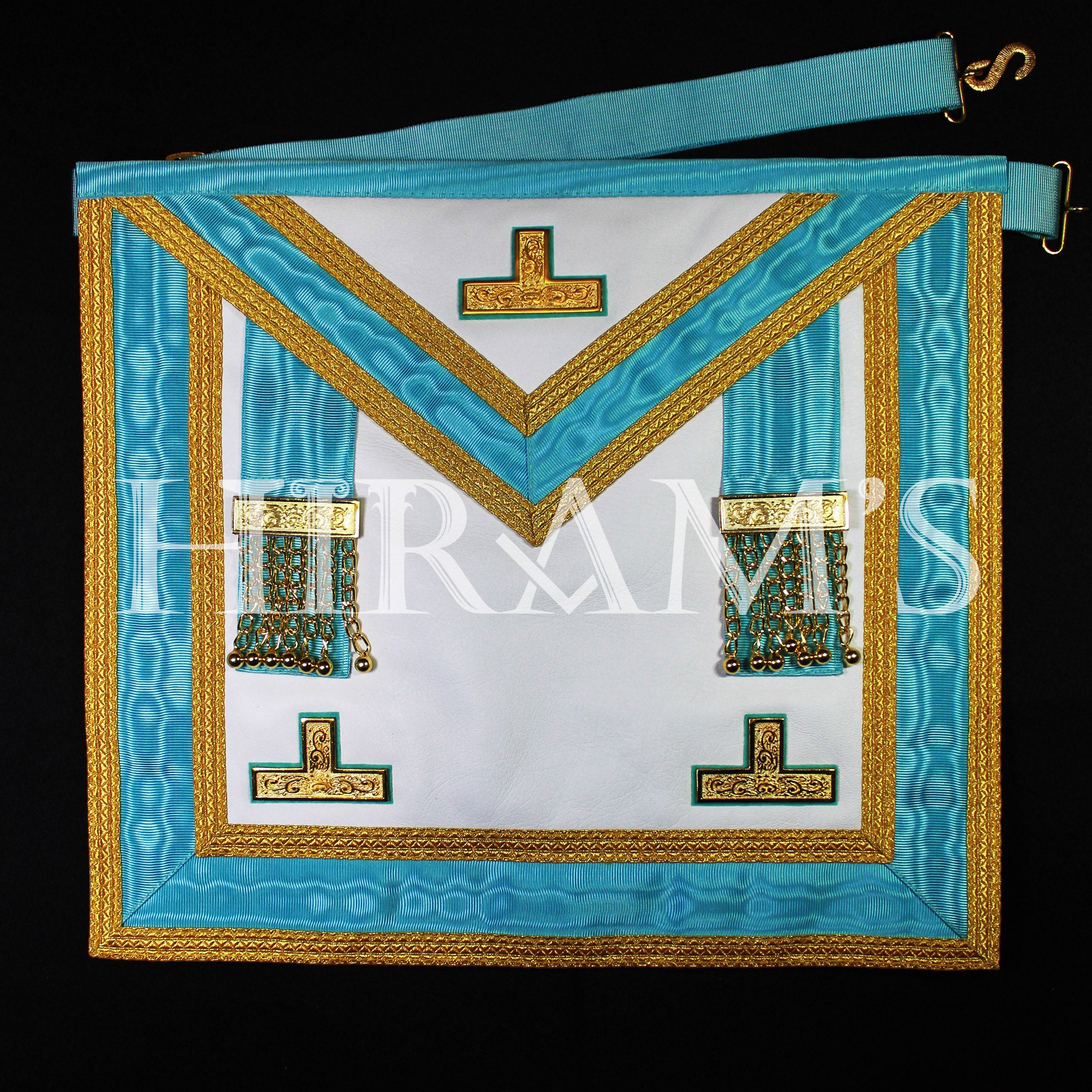Past Master Lambskin Apron – Centennial (Gold Braid)